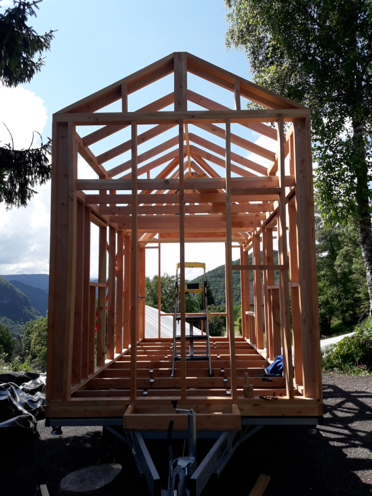 Tronc d'arbre et charpente en bois